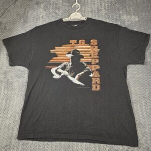 Vintage T.G. Sheppard T-Shirt Men's XL Black Country Music Tour Graphic 2002